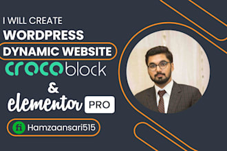 create dynamic wordpress website by crocoblock, jet engine, elemetor pro