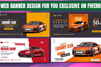 design professional web banners, hero images, and google ads with modern style