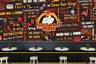 design creative typography, decal, mural, doodle wall art