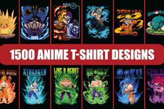 create amazing anime merch t shirt designs for you