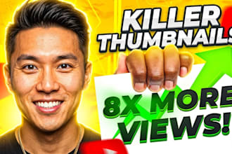 design click bait youtube thumbnail in one hour