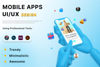 do a modern mobile app UI UX design and app screenshot