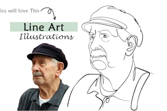 create line art, digital illustration, and sketch