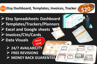 make custom google sheet templates to sell on etsy