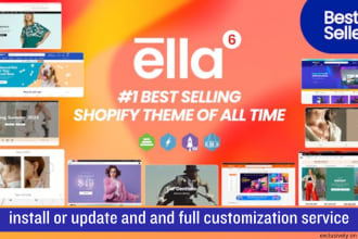 install or update ella multipurpose shopify theme and full customization