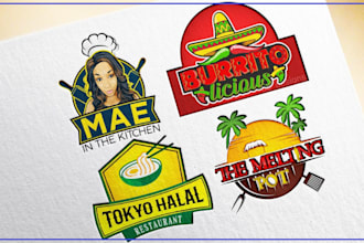 design cake, sweets, cafe, restaurants, or bakery logo