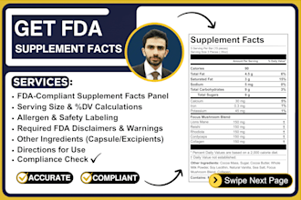 create fda supplement facts label