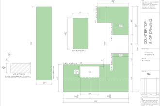 do shop drawing kitchen countertop and kitchen cabinet
