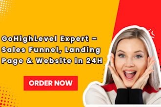 set up gohighlevel sales funnel, landing page, and gohighlevel website
