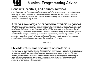put together a concert or service programme for you