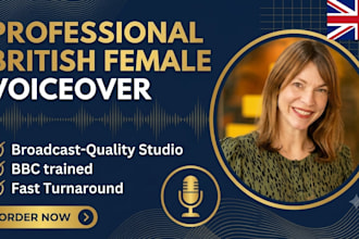record a professional british female voice over