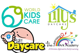 design creative child, children, kids, child care logo