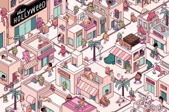 create an isometric city with random characters and details
