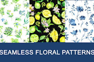 design seamless floral watercolor pattern or frame