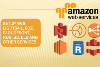 setup AWS lightsail, ec2, rds, s3 , cloudfront, elb etc