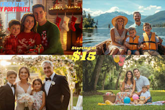 create a family portrait for you in any theme using ai