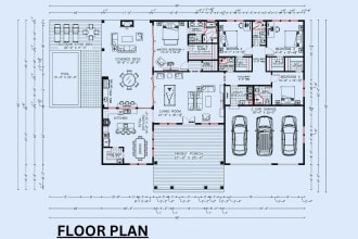 draw your floor plan any architectural drawing in autocad 2d