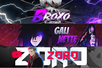 design the perfect youtube profile anime logo and banner