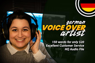 record a german voice over in a natural and clear way