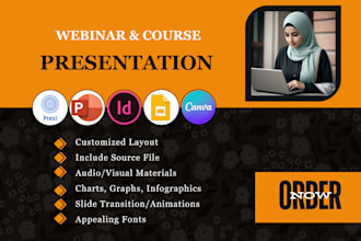 create, edit, and design webinar and course presentations
