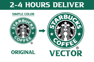 professional vector tracing, logo redraw to ai,eps,svg,png,pdf 4 hours
