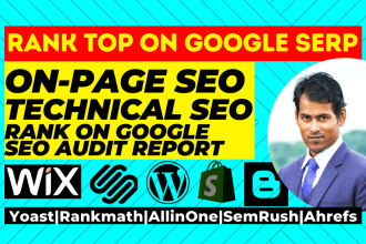 do on page SEO for wix shopify wordpress with technical issues