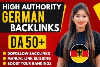 create high authority da 50 plus SEO dofollow german backlinks on de sites