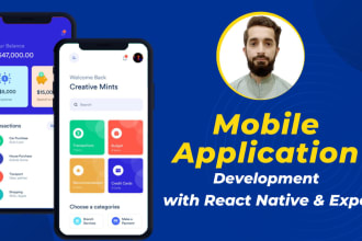 develop a hybrid mobile app using react native and expo