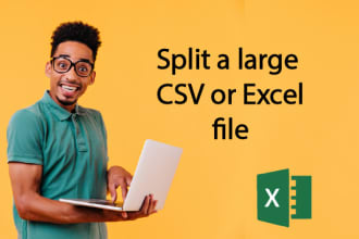 split a large CSV or excel file