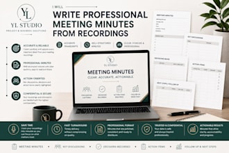 write professional meeting minutes from recordings