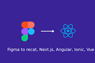 convert figma to react, nextjs, ionic, vue, angular, html