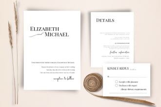 design wedding invitation template, detail, rsvp, monogram