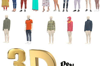 make 3d clothing design from any sketch or idea and image