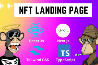 create a nft landing page , crypto landing page in react js and next js