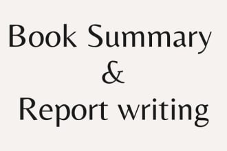 assist you in book summary, report and research writing