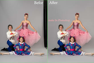 retouch model and extend background of images in photoshop