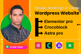design, redesign or clone wordpress website with elementor pro and crocoblock