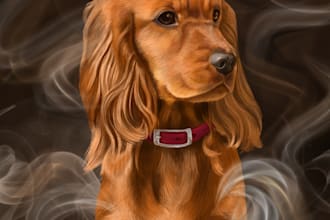 create a digital pet portrait of your dog, cat