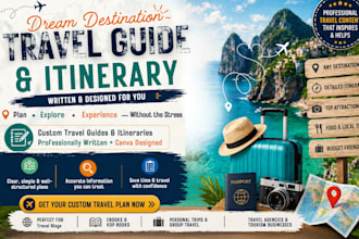 write and design travel guide travel plan itinerary tourism content travel ebook