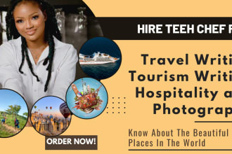 write hospitality tourism, travel guide, photography article, blog, ebook, guide