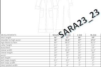 create a romper tech pack for you with size chart
