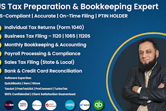 prepare US tax, bookkeeping, payroll, and sales tax file