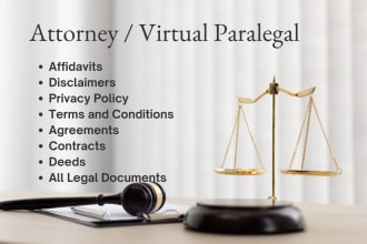 draft in 24h privacy policy, terms and conditions, affidavits and disclaimers