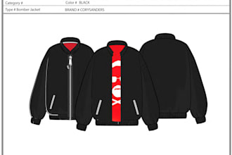 create a jacket or bomber tech pack for you