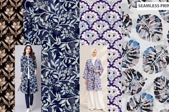 design textile prints, repeat patterns and garment designs
