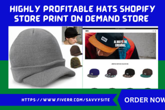 design hat shopify store caps store print on demand store hat website