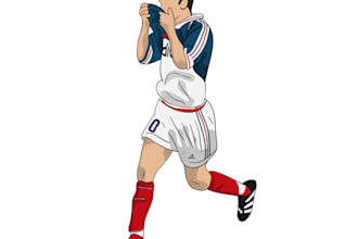 draw vector illustration football or sports players