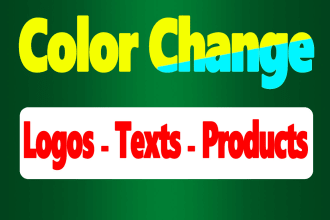 color change logo, texts, clothes, and products perfectly