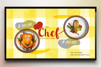 design  food menu, digital food menu board