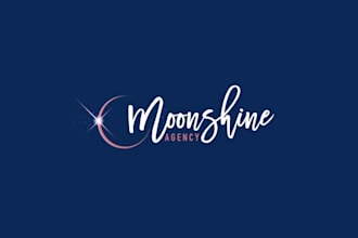 design genuine catchy moon shine logo with a modern feel